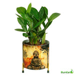 Load image into Gallery viewer, Hand Made Meditating Budha - Round Metal Pot With Tripod Stand
