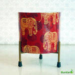 Load image into Gallery viewer, Tribal Print - Round Metal Pot with Stand
