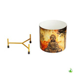 Load image into Gallery viewer, Hand Made Meditating Budha - Round Metal Pot With Tripod Stand
