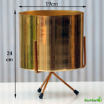 Load image into Gallery viewer, Golden - Round Metal Pot With Tripod Stand
