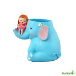 Load image into Gallery viewer, Beautiful Elephant With Cute Little Girl, Resin Pot
