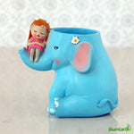 Load image into Gallery viewer, Beautiful Elephant With Cute Little Girl, Resin Pot
