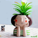 Load image into Gallery viewer, Cute Dreaming Girl Resin Pot
