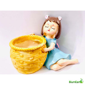 Girl with Basket, Resin Pot