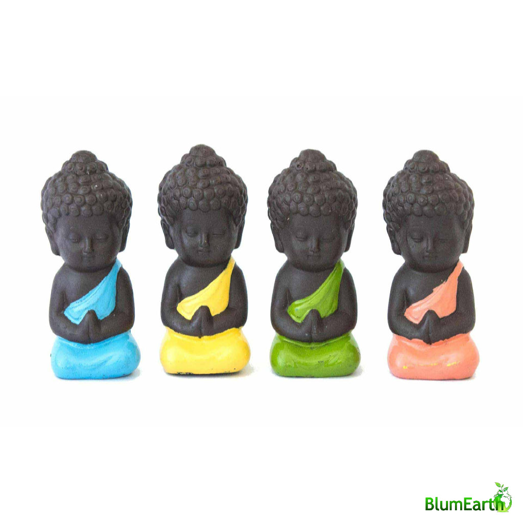 Miniature Buddha For Home & Garden Decor - Set of 4