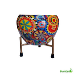 Load image into Gallery viewer, Multicolour Pattern Printed Round Metal Pot With Stand
