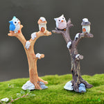 Load image into Gallery viewer, Owl On The Tree Garden Miniature, Size 8.5 Cms, Set of 2
