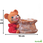 Load image into Gallery viewer, Cute Little Cub (Baby Bear) With Basket, Resin Pot, Succulent Pot
